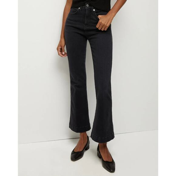 Veronica Beard Carson Ankle Flare High Rise Jeans in Washed Onyx 29 - Picture 1 of 7
